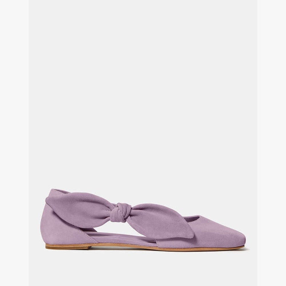 Kate Spade Bunnie Suede Flats Lavender Slingback Bow Ballet Shoes Size 8 - Picture 3 of 6